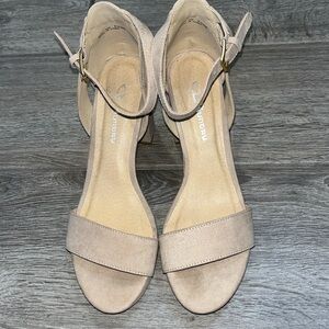 Women's Beige Ankle Strap Sandals